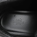 エルメス HERMES アヴァンタージュ H201459Z ブラック レザー #40.5 スニーカー 黒 白ロゴ バイアスH