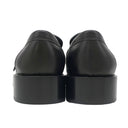 エルメス HERMES シングル モンクストラップ モカシン ブラック レザー #40.5 ローファー シルバー金具 黒 ビジネスシューズ ドレスシューズ ソルド品