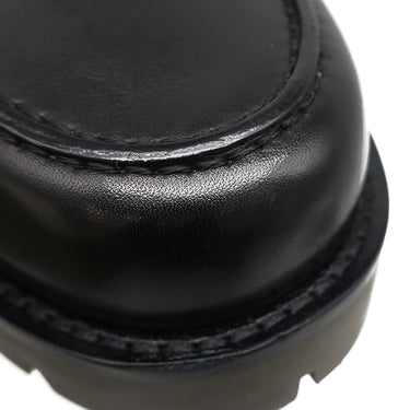 エルメス HERMES シングル モンクストラップ モカシン ブラック レザー #40.5 ローファー シルバー金具 黒 ビジネスシューズ ドレスシューズ ソルド品