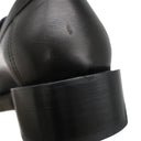 エルメス HERMES シングル モンクストラップ モカシン ブラック レザー #40.5 ローファー シルバー金具 黒 ビジネスシューズ ドレスシューズ ソルド品