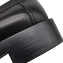 エルメス HERMES シングル モンクストラップ モカシン ブラック レザー #40.5 ローファー シルバー金具 黒 ビジネスシューズ ドレスシューズ ソルド品