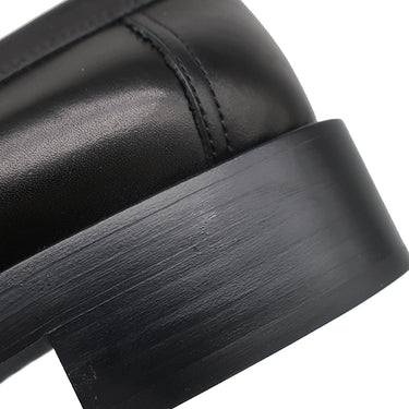 エルメス HERMES シングル モンクストラップ モカシン ブラック レザー #40.5 ローファー シルバー金具 黒 ビジネスシューズ ドレスシューズ ソルド品