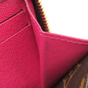 ルイヴィトン LOUIS VUITTON ポルトフォイユ クレマンス M60742 フューシャ モノグラムキャンバス 長財布 ゴールド金具 ピンク ラウンドファスナー