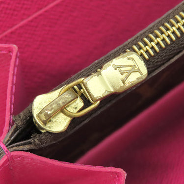 ルイヴィトン LOUIS VUITTON ポルトフォイユ クレマンス M60742 フューシャ モノグラムキャンバス 長財布 ゴールド金具 ピンク ラウンドファスナー