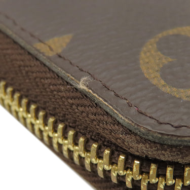 ルイヴィトン LOUIS VUITTON ポルトフォイユ クレマンス M60742 フューシャ モノグラムキャンバス 長財布 ゴールド金具 ピンク ラウンドファスナー