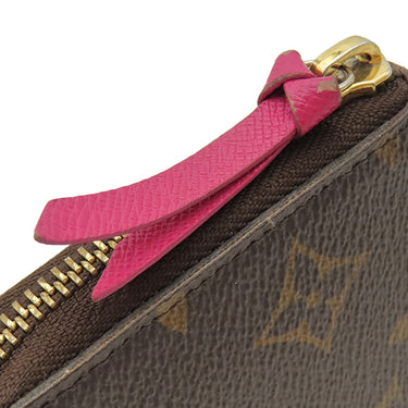 ルイヴィトン LOUIS VUITTON ポルトフォイユ クレマンス M60742 フューシャ モノグラムキャンバス 長財布 ゴールド金具 ピンク ラウンドファスナー