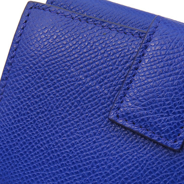 サルヴァトーレ・フェラガモ Salvatore Ferragamo ヴァラ リボン 22A926 ブルー レザー 二つ折り財布 ゴールド金具 青 コンパクトウォレット