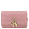クリスチャン・ディオール Christian Dior My Dior Aster キーケース ピンク ラムスキン キーケース ゴールド金具 カナージュ ロゴチャーム 鍵入れ