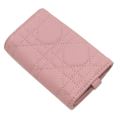 クリスチャン・ディオール Christian Dior My Dior Aster キーケース ピンク ラムスキン キーケース ゴールド金具 カナージュ ロゴチャーム 鍵入れ