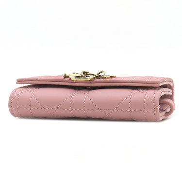 クリスチャン・ディオール Christian Dior My Dior Aster キーケース ピンク ラムスキン キーケース ゴールド金具 カナージュ ロゴチャーム 鍵入れ