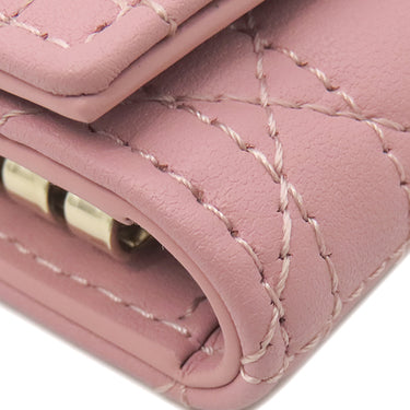 クリスチャン・ディオール Christian Dior My Dior Aster キーケース ピンク ラムスキン キーケース ゴールド金具 カナージュ ロゴチャーム 鍵入れ