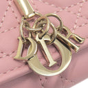 クリスチャン・ディオール Christian Dior My Dior Aster キーケース ピンク ラムスキン キーケース ゴールド金具 カナージュ ロゴチャーム 鍵入れ