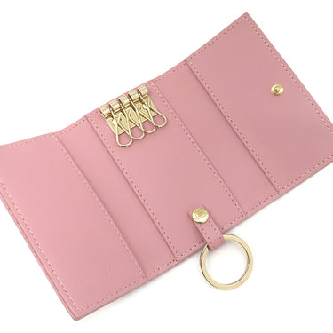 クリスチャン・ディオール Christian Dior My Dior Aster キーケース ピンク ラムスキン キーケース ゴールド金具 カナージュ ロゴチャーム 鍵入れ