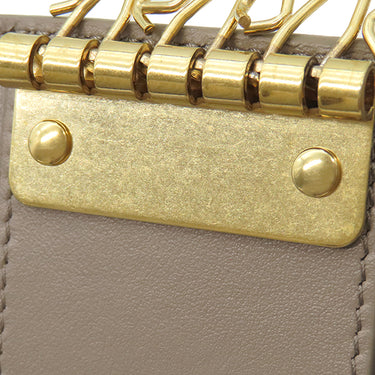セリーヌ CELINE トリオンフ 6連 キーケース グレージュ グレインカーフレザー キーケース ゴールド金具 鍵入れ ベージュ 6本