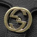 グッチ GUCCI インターロッキングG チェーンショルダー 510304 ブラック レザー ショルダーバッグ ゴールド金具 黒 アウトレット品