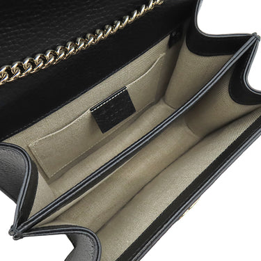 グッチ GUCCI インターロッキングG チェーンショルダー 510304 ブラック レザー ショルダーバッグ ゴールド金具 黒 アウトレット品