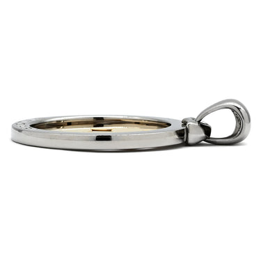 ブルガリ BVLGARI クローバー イエローゴールド×シルバー K18YG ステンレススチール ペンダントトップ 18K AU750 SS ラウンド サークル ネックレストップ