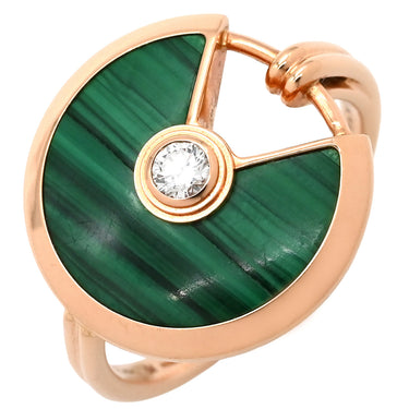 カルティエ Cartier アミュレット ドゥ カルティエ B4214355 ピンクゴールド K18PG ダイヤモンド マラカイト #54(JP14) リング 指輪 Au750 PG マラカイト ダイヤ 11号