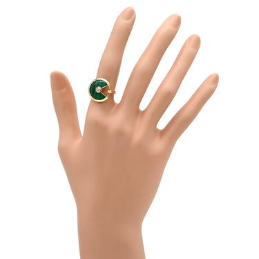 カルティエ Cartier アミュレット ドゥ カルティエ B4214355 ピンクゴールド K18PG ダイヤモンド マラカイト #54(JP14) リング 指輪 Au750 PG マラカイト ダイヤ 11号