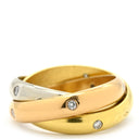 カルティエ Cartier トリニティダイヤ ホワイトゴールドXイエローゴールドXピンクゴールド K18WG K18YG K18PG ダイヤモンド #52(JP12) リング 指輪 15石 3カラー 3連 12号