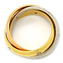 カルティエ Cartier トリニティダイヤ ホワイトゴールドXイエローゴールドXピンクゴールド K18WG K18YG K18PG ダイヤモンド #52(JP12) リング 指輪 15石 3カラー 3連 12号