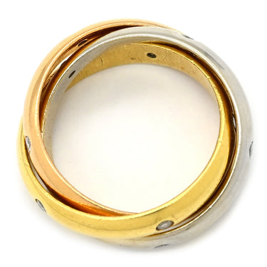 カルティエ Cartier トリニティダイヤ ホワイトゴールドXイエローゴールドXピンクゴールド K18WG K18YG K18PG ダイヤモンド #52(JP12) リング 指輪 15石 3カラー 3連 12号