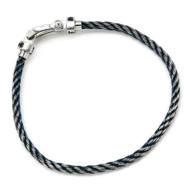 フレッド FRED ミディアムモデル MM ブルージーン×ホワイトゴールド K18WG サファイア ステンレスケーブル ブレスレット K18WG Au750 18K 18金 サファイア パヴェ