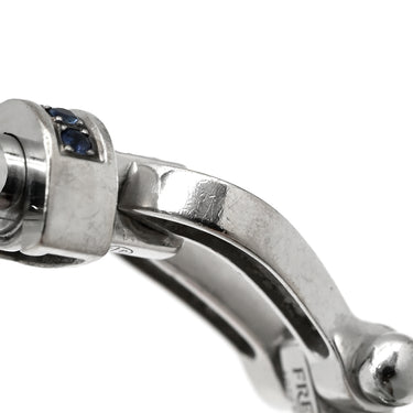 フレッド FRED ミディアムモデル MM ブルージーン×ホワイトゴールド K18WG サファイア ステンレスケーブル ブレスレット K18WG Au750 18K 18金 サファイア パヴェ