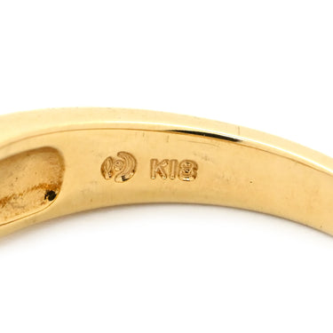 TASAKI TASAKI 1Pパール 0.05ct 2Pダイヤ パールホワイト×イエローゴールド K18YG パール ダイヤモンド リング 指輪 アコヤ あこや 真珠 1粒 K18YG メレダイヤ 9号