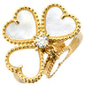 ヴァンクリーフアーペル Van Cleef & Arpels スウィート ハート エフイヤージュ イエローゴールド K18YG ダイヤモンド マザーオブパール #48(JP8) リング 指輪 750YG 18金 シェル ダイヤ1P 7.5号