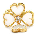 ヴァンクリーフアーペル Van Cleef & Arpels スウィート ハート エフイヤージュ イエローゴールド K18YG ダイヤモンド マザーオブパール #48(JP8) リング 指輪 750YG 18金 シェル ダイヤ1P 7.5号