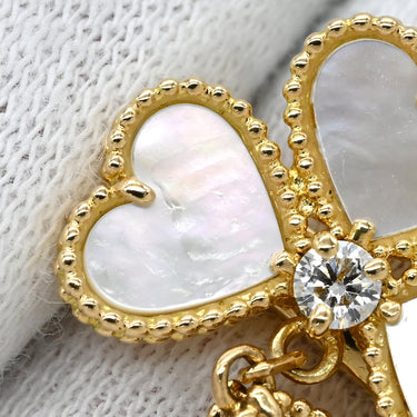 ヴァンクリーフアーペル Van Cleef & Arpels スウィート ハート エフイヤージュ イエローゴールド K18YG ダイヤモンド マザーオブパール #48(JP8) リング 指輪 750YG 18金 シェル ダイヤ1P 7.5号
