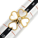ヴァンクリーフアーペル Van Cleef & Arpels スウィート ハート エフイヤージュ イエローゴールド K18YG ダイヤモンド マザーオブパール #48(JP8) リング 指輪 750YG 18金 シェル ダイヤ1P 7.5号