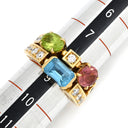 ブルガリ BVLGARI アレグラリング イエローゴールド×ブルー×ピンク×グリーン K18YG ブルートパーズ ピンクトルマリン ペリドット ダイヤモンド リング 指輪 BVLGARI 750 K18YG 18K 18金 マルチカラーストーン ダイヤ 9号