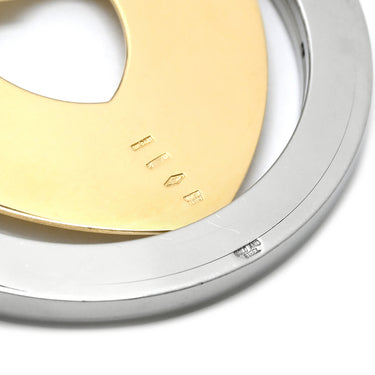 ブルガリ BVLGARI トンド ハート ペンダント シルバーXイエローゴールド K18YG ステンレススチール K18WG(チェーン) ネックレス 750YG 18金 SS