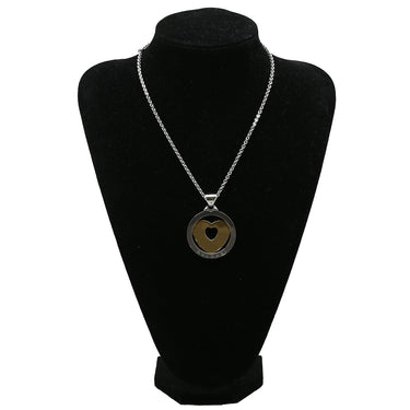 ブルガリ BVLGARI トンド ハート ペンダント シルバーXイエローゴールド K18YG ステンレススチール K18WG(チェーン) ネックレス 750YG 18金 SS