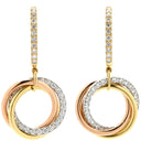 カルティエ Cartier トリニティ セミパヴェ ダイヤ B8301465 ホワイトゴールド×イエローゴールド×ピンクゴールド K18YG K18PG K18WG ダイヤモンド ピアス 3カラー 18K 750AU ドロップ スイング