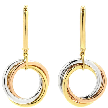 カルティエ Cartier トリニティ セミパヴェ ダイヤ B8301465 ホワイトゴールド×イエローゴールド×ピンクゴールド K18YG K18PG K18WG ダイヤモンド ピアス 3カラー 18K 750AU ドロップ スイング