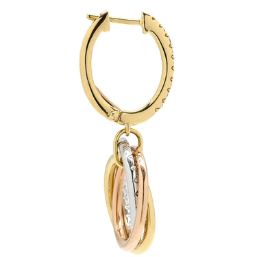 カルティエ Cartier トリニティ セミパヴェ ダイヤ B8301465 ホワイトゴールド×イエローゴールド×ピンクゴールド K18YG K18PG K18WG ダイヤモンド ピアス 3カラー 18K 750AU ドロップ スイング