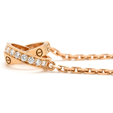 カルティエ Cartier Love ネックレス セミパヴェ ダイヤ B7013900 ピンクゴールド K18PG ダイヤモンド ネックレス 18金 750PG PG パヴェダイヤ