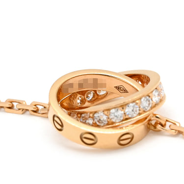 カルティエ Cartier Love ネックレス セミパヴェ ダイヤ B7013900 ピンクゴールド K18PG ダイヤモンド ネックレス 18金 750PG PG パヴェダイヤ