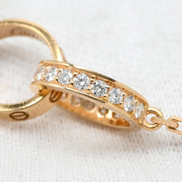 カルティエ Cartier Love ネックレス セミパヴェ ダイヤ B7013900 ピンクゴールド K18PG ダイヤモンド ネックレス 18金 750PG PG パヴェダイヤ