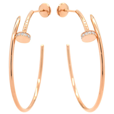 カルティエ Cartier ジュスト アン クル フープ ダイヤ LM B8301211 ピンクゴールド K18PG ダイヤモンド ピアス ラージ Au750 18K 18金 RG