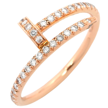 カルティエ Cartier ジュストアンクル SM セミパヴェダイヤ B4231400 ピンクゴールド K18PG ダイヤモンド #53(JP13) リング 指輪 Au750 11号