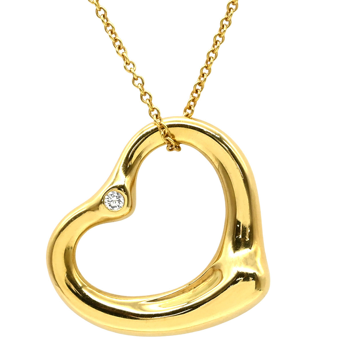 ティファニー Tiffany & Co オープンハート 2Pダイヤモンド イエロー