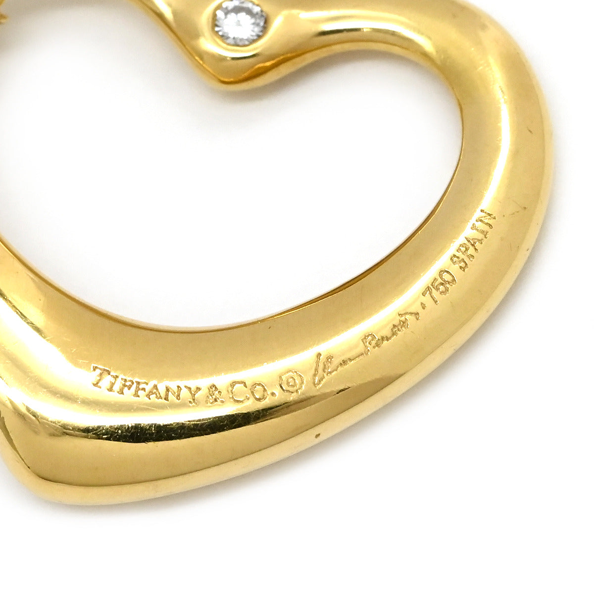 ティファニー Tiffany & Co オープンハート 2Pダイヤモンド イエロー