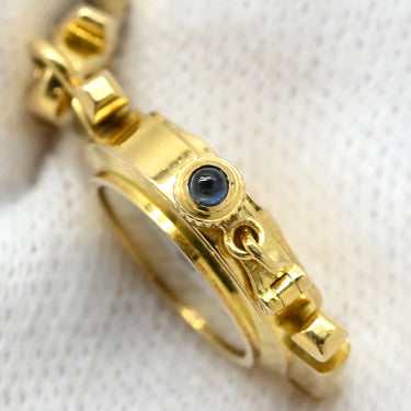 カルティエ Cartier ウォッチ チャーム イエローゴールド K18YG ガラス サファイア チャーム Cartier Au750 K18YG 時計モチーフ Charm