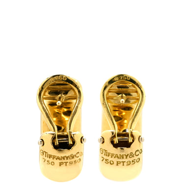 ティファニー Tiffany & Co ドッツ ダイヤモンド イエローゴールド K18YG Pt950 ダイヤモンド ピアス T&Co. Au750 18K 18金 フープピアス