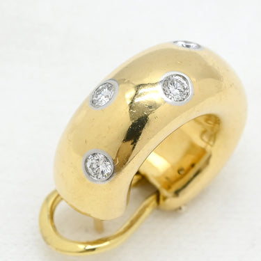 ティファニー Tiffany & Co ドッツ ダイヤモンド イエローゴールド K18YG Pt950 ダイヤモンド ピアス T&Co. Au750 18K 18金 フープピアス