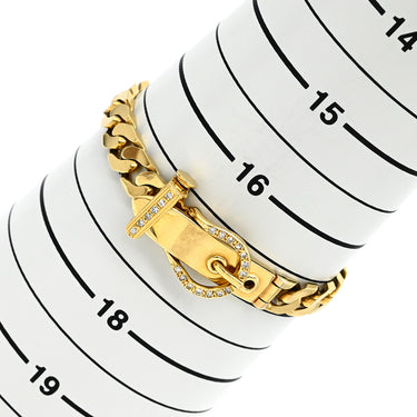 エルメス HERMES ブックルセリエ PM ダイヤ イエローゴールド K18YG ダイヤモンド ブレスレット 喜平チェーン 18K YG 750Au